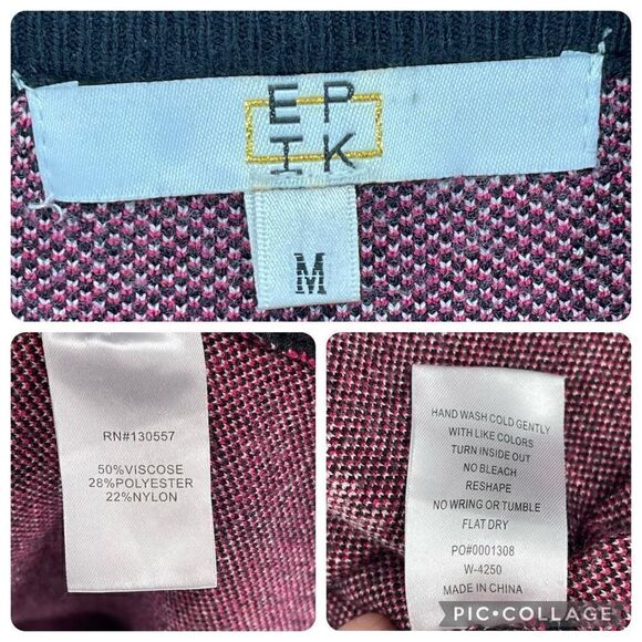 Epik‎ Knit Midi A-Line Dress Long Sleeves Mock Neck Soft Women Medium Black - Picture 8 of 8